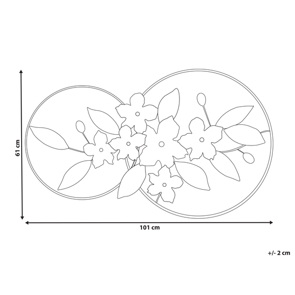 Skizze einer Wanddekoration mit Blumenmuster, circa 61 x 101 cm