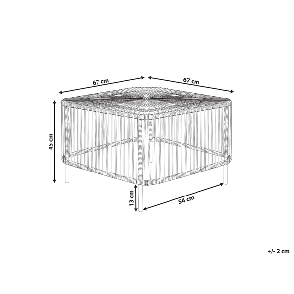 Outdoor Couchtisch CESENATICO Rattan Naturfarben