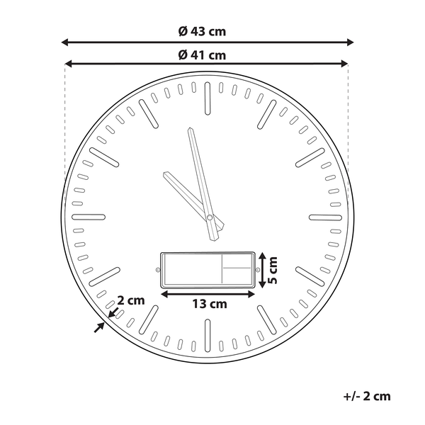 Wanduhr BRUGG 43 cm Goldbraun