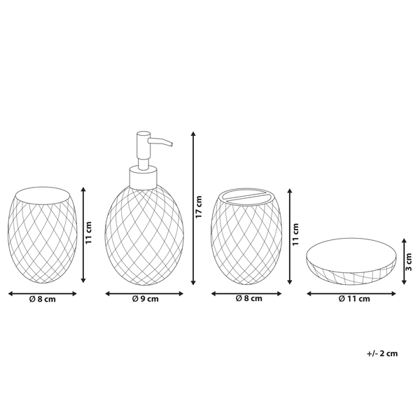 Badaccessoires Set 4-teilig CANOA Glas Grün