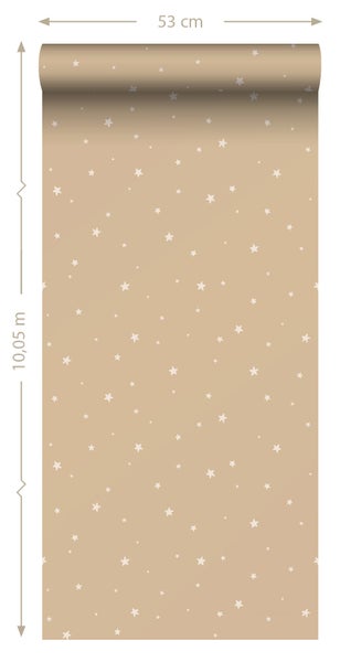 ESTAhome Tapete kleine Sterne Beige - 53 cm x 10.05 m - 139687