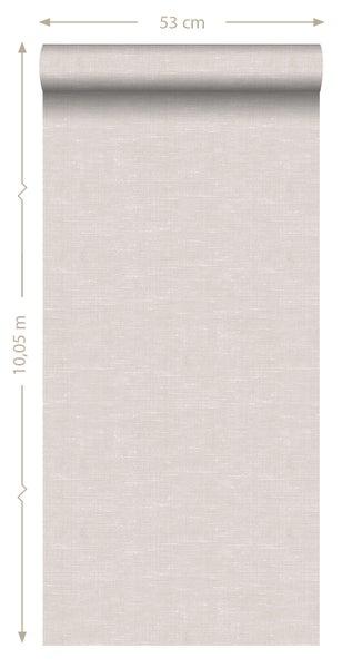 ESTAhome Tapete Leinen-Optik Graubraun - 53 cm x 10.05 m - 148695