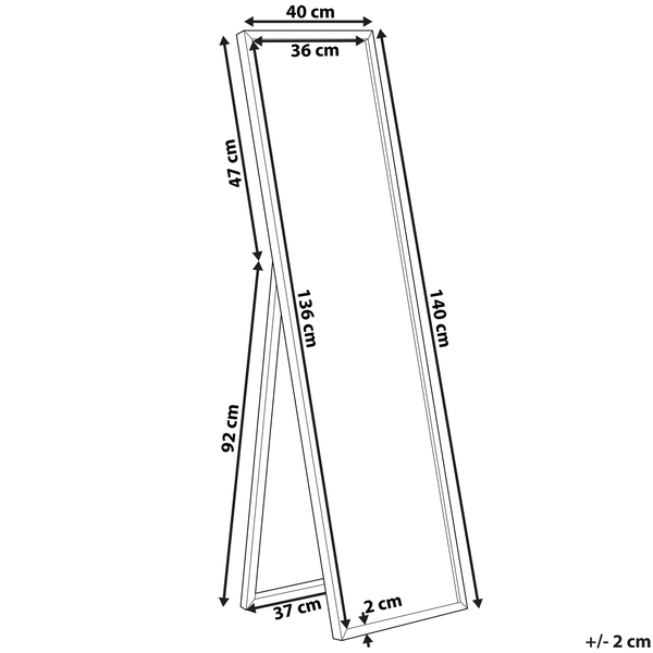 Standspiegel TORCY 140 cm Gold