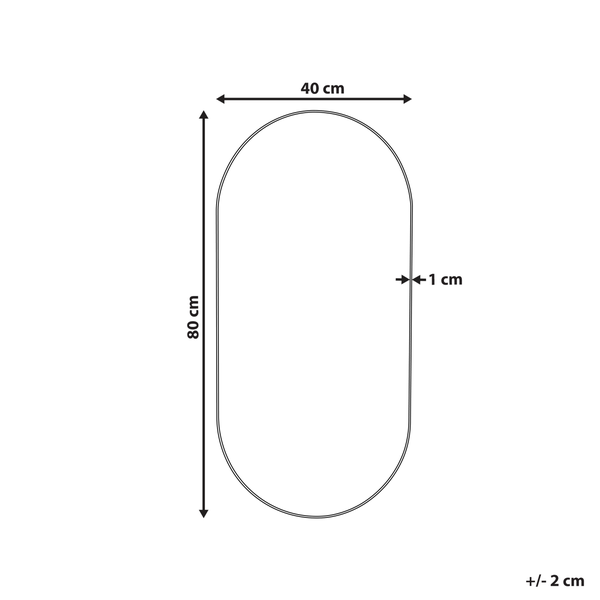 Wandspiegel oval 40 x 80 cm Silber ALFORTVILLE