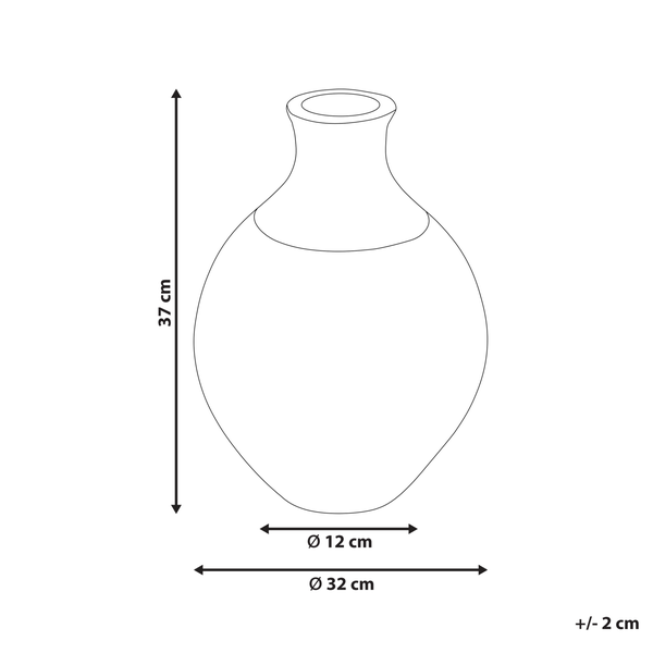 Dekovase BURSA Keramik 37 cm Hellbraun