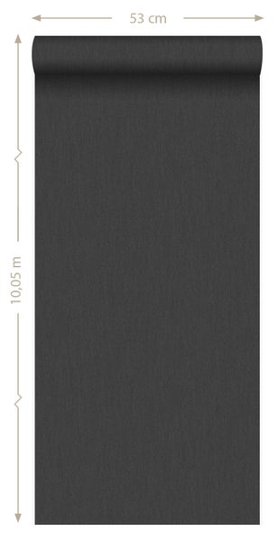 Origin Wallcoverings Tapete Leinen-Optik Schwarz - 53 cm x 10.05 m - 346627