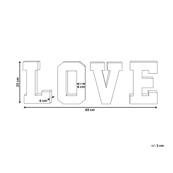 Dekorative Leuchtbuchstaben mit dem Schriftzug Liebe