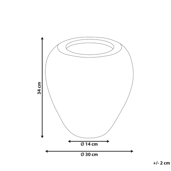 Dekovase SKIONE Keramik 34 cm Hellbraun