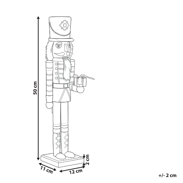 Abbildung eines Nussknackers mit Maßangaben