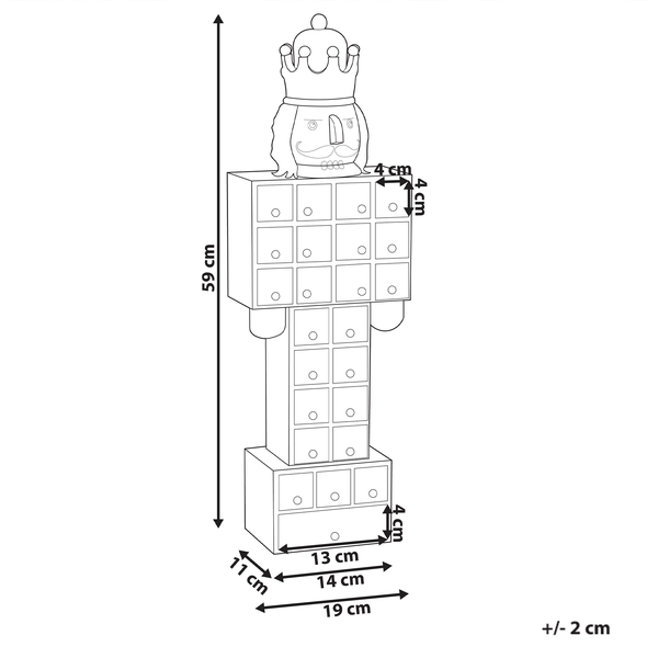 Maßangaben des Nussknacker-Adventskalenders