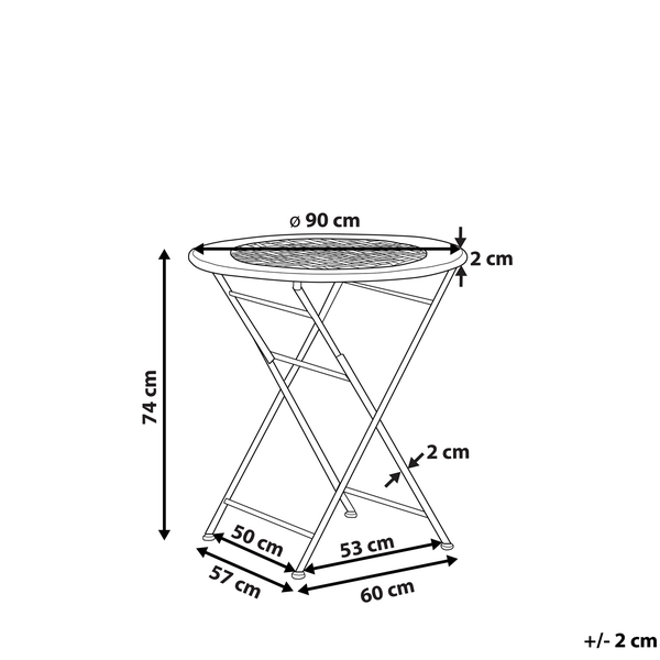 Outdoor Bistrotisch BIVIO 90 cm 90 cm Metall Cremeweiß