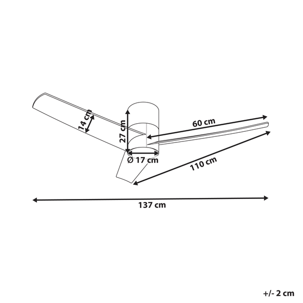 Deckenventilator mit Licht CANETE mit Fernbedienung LED Schwarz