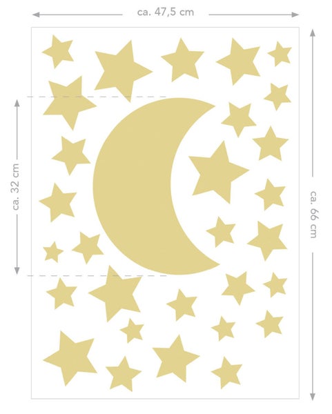 ESTAhome Wandtattoo Sternenhimmel Gelb - 47.5 x 66 cm - 156111