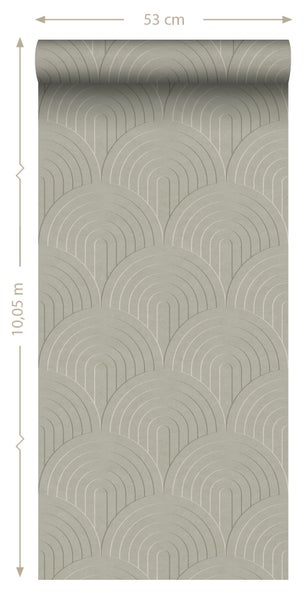 ESTAhome Tapete 3D Muster Graugrün - 50 x 900 cm - 131111