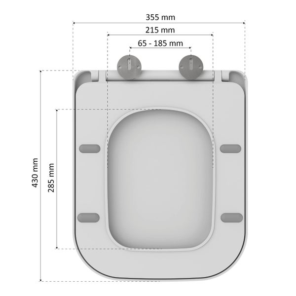 instmaier WC Sitz | TÜV geprüft | Toilettendeckel mit Absenkautomatik | Klobrille Weiß | Eckig, passt für Renova Keramag Nr. 1 | mit Schnellverschluss | Duroplast