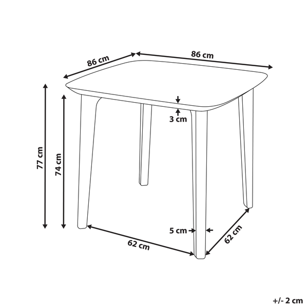 Gartentisch SORICO 86 cm 86 cm Grau