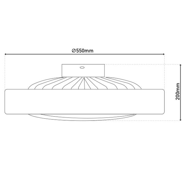 LED Deckenleuchte VIENTO mit Ventilator,  aus Metall und Kunststoff, mit integrierten LEDs, Beleuchtung für Wohnräume oder Büro