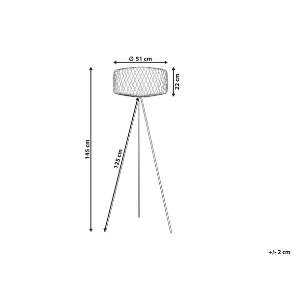 Stehlampe JAVARI Bambusholz Schwarz