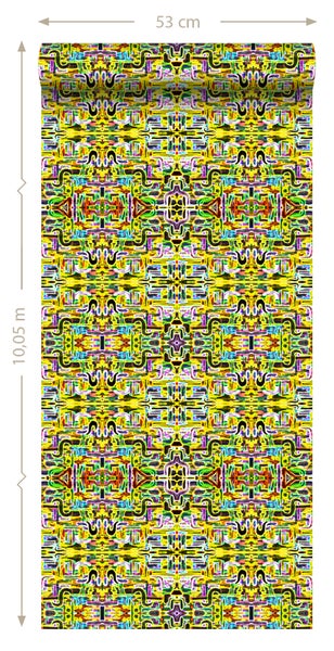 Origin Wallcoverings XXL-Vliestapete Dschungelmuster Gelb - 50 x 900 cm - 356904