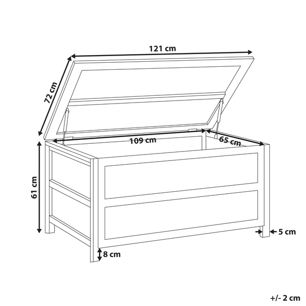 Aufbewahrungsbox ACATE Beton 121 cm 72 cm Grau