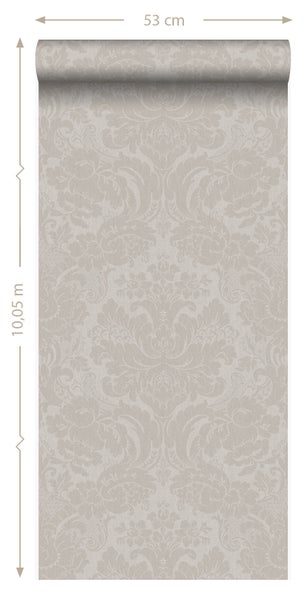 Origin Wallcoverings Tapete Ornamente Helltaupe - 53 cm x 10.05 m - 347037