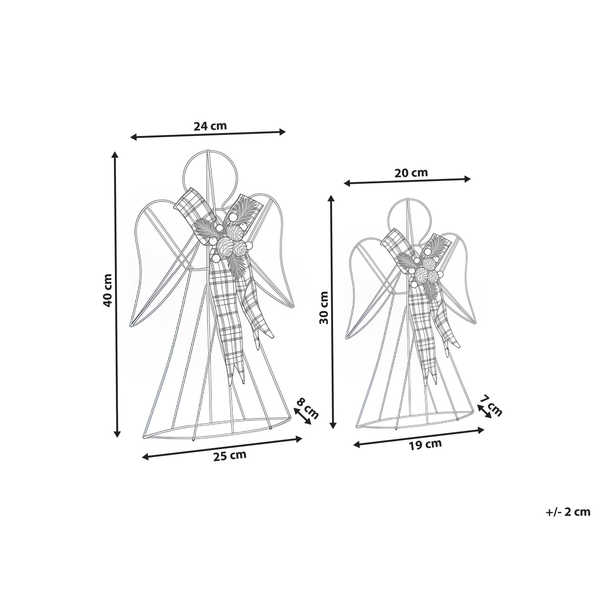 Drahtengel Dekoration mit Schleife, Abmessungen