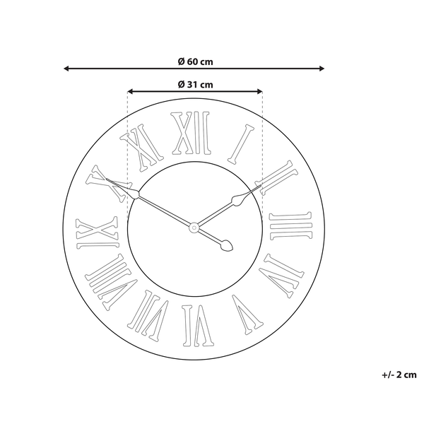 Wanduhr CUILCO 60 cm Tannenholz Braun