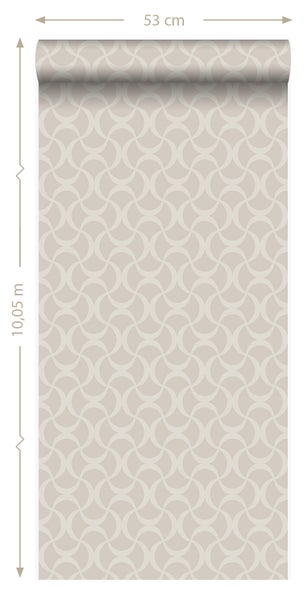 Origin Wallcoverings Tapete grafisches Muster Silber - 53 cm x 10.05 m - 345739