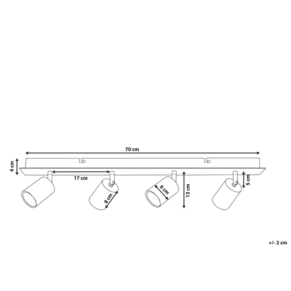 Strahler 4-flammig TIGRIS verstellbar Metall Kupfer