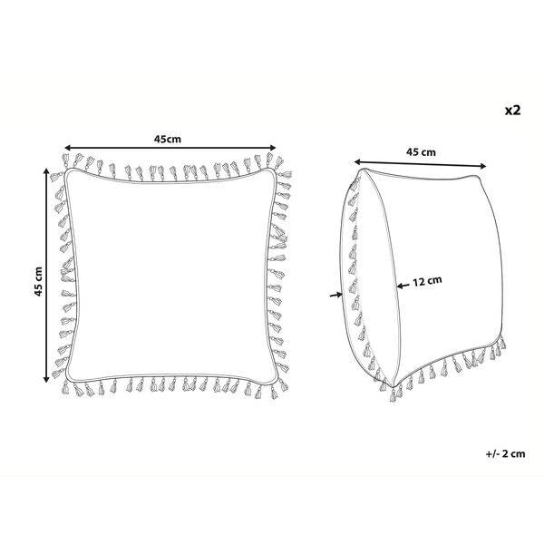 Dekokissen 2er Set MALLOW 45 x 45 cm Bunt