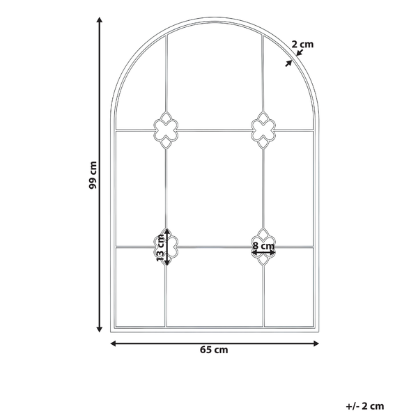 Maßzeichnung eines Fensters, 65 x 99 cm