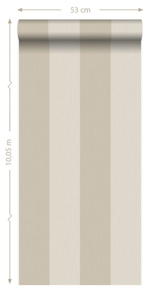 Origin Wallcoverings Tapete Streifen Beigebraun - 53 cm x 10.05 m - 347016