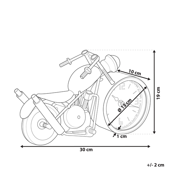 Motorrad Tischuhr mit den Maßen 30 x 19 x 10 cm