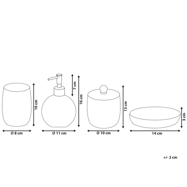 Badaccessoires Set 4-teilig ROANA Glas Violett