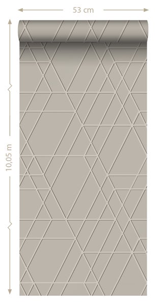 ESTAhome Tapete 3D-Muster Taupe - 50 x 900 cm - 139600