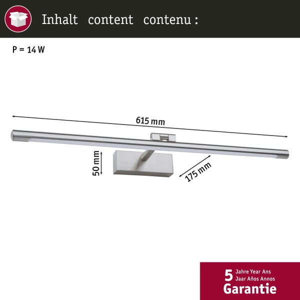 LED Bilderleuchte Mingo 3000K 810lm 230V 11W Alu gebürstet