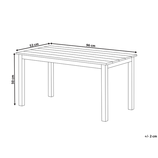 Gartentisch MESSINA 100 cm 52 cm Weiß
