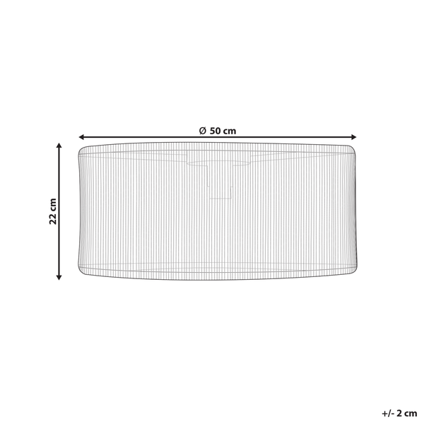 Abmessungen eines Behälters: Durchmesser 50 Zentimeter, Höhe 22 Zentimeter