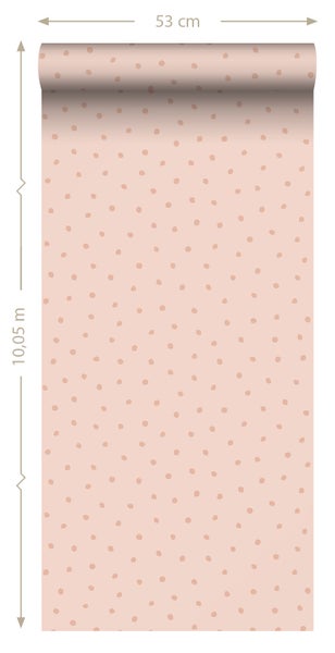 ESTAhome Tapete Punkte Rosa - 53 cm x 10.05 m - 139723