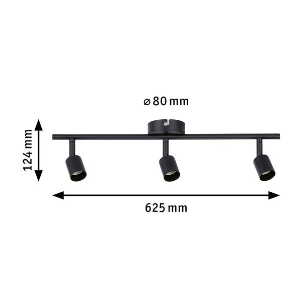 Spotlight Carolina GU10 230V max. 3x10W dimmbar Schwarz matt