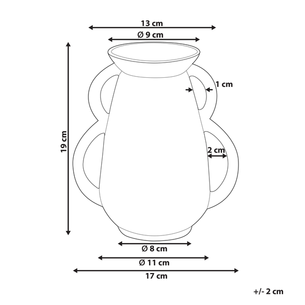 Blumenvase KOROPI Keramik 19 cm Weiß