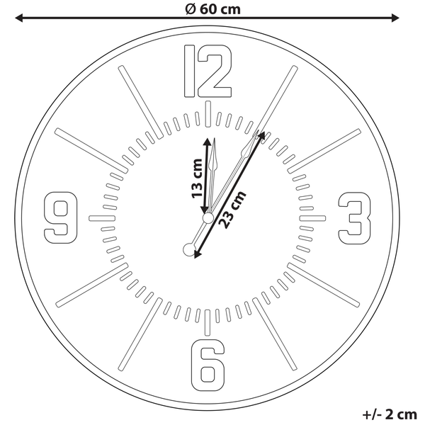 Wanduhr DOLE 60 cm Hellbraun