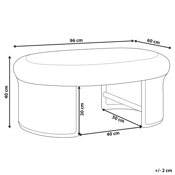 Outdoor Couchtisch LIVADEIA 60 cm 96 cm Rattan Naturfarben