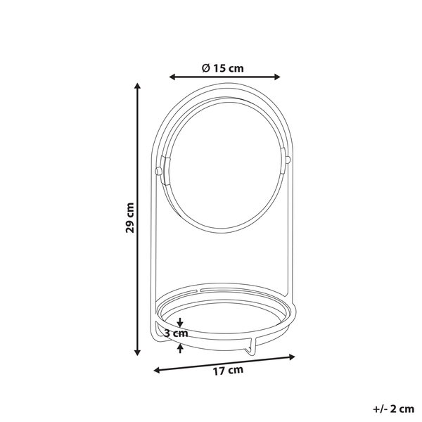 Tischspiegel mit Ablage