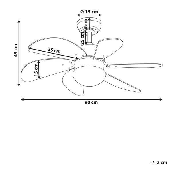 Deckenventilator mit Licht LOGAR mit Fernbedienung Blau