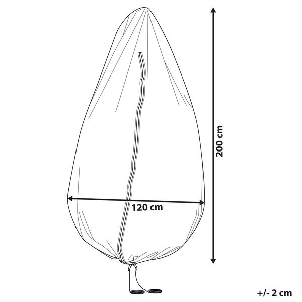 Regenschutzhülle CHUVA 200 cm 120 cm 120 cm Grau