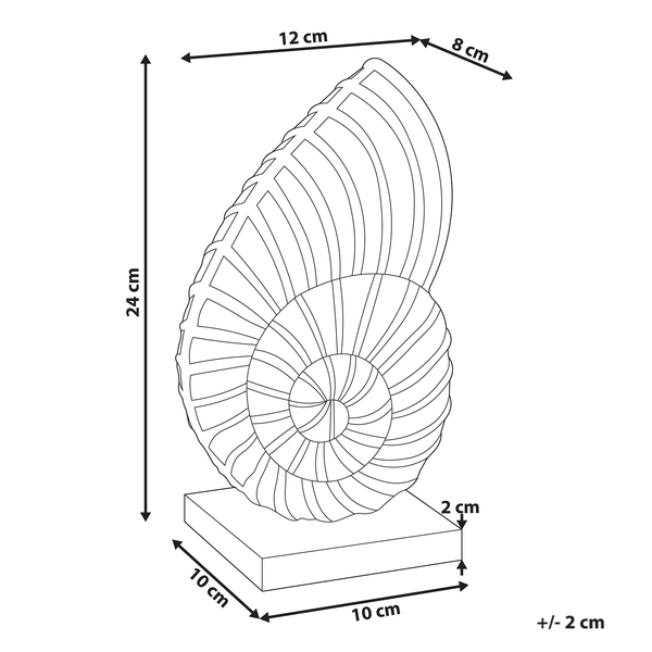 Dekorative Ammonit Skulptur mit den Maßen 12 cm x 8 cm x 24 cm