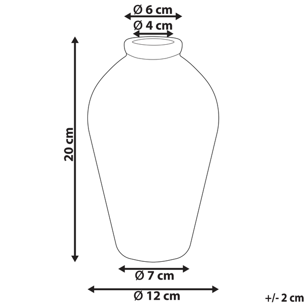 Blumenvase MALLIA Steinzeug 20 cm Weiß