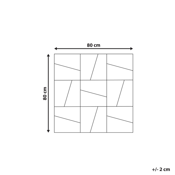 Größenangabe eines Quadrats mit einer Seitenlänge von 80 Zentimetern