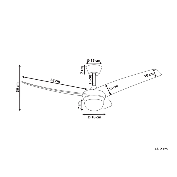 Deckenventilator mit Licht JIBOA mit Fernbedienung Schwarz
